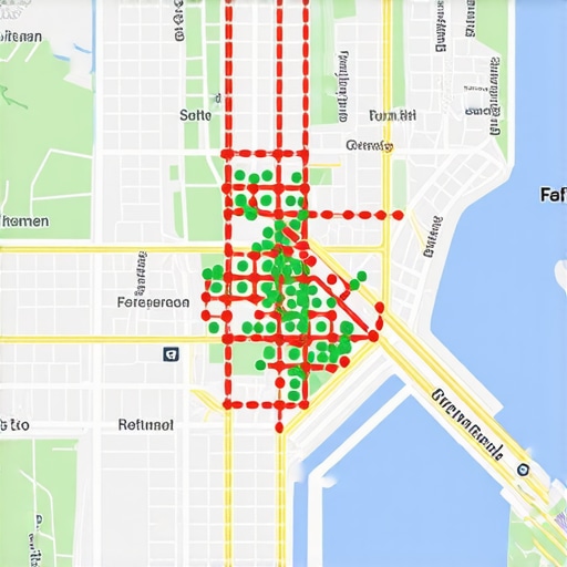 Local SEO Grid Ranking Tool A visual map showing local SEO grid ranking points for business visibility tracking