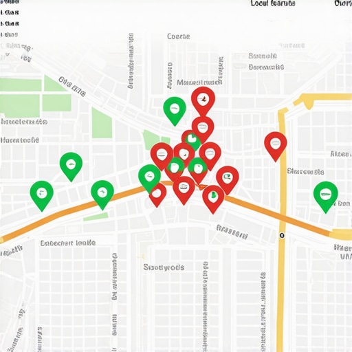 A visual heat map showing local business rankings across a specific geographic area.
