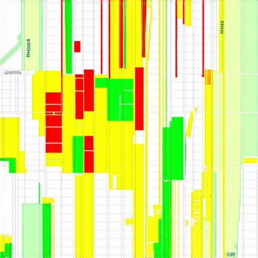 A visualization of local search rankings using a grid tracker tool to monitor map health and visibility across different neighborhoods.