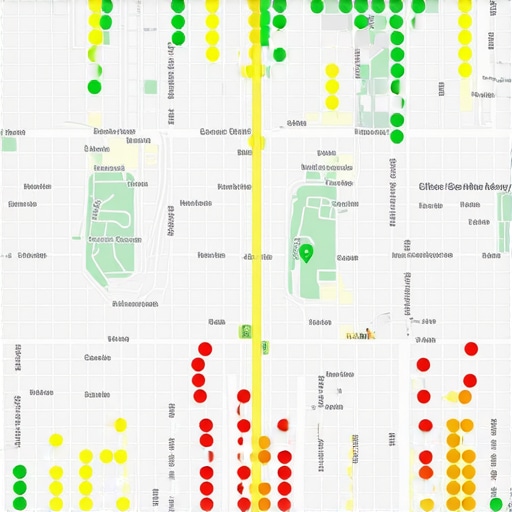 A local SEO grid map showing proximity-based ranking fluctuations for a small business.
