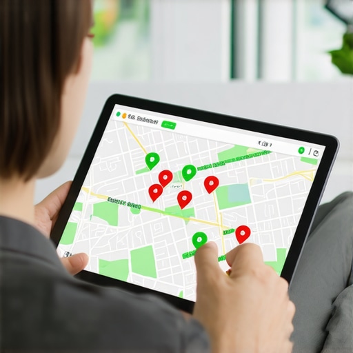 Professional tracking map health ranking grid on a tablet