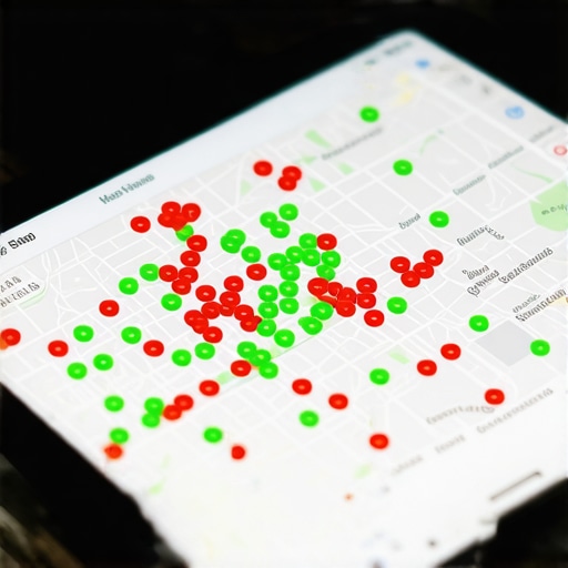 Local SEO Heat Map Ranking Tool A heatmap showing local business ranking across different neighborhoods.