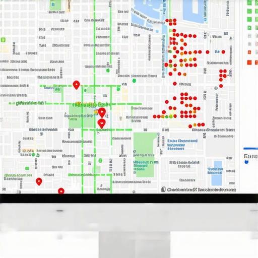 A visual representation of local ranking positions across a geographic area using a heat map tool.