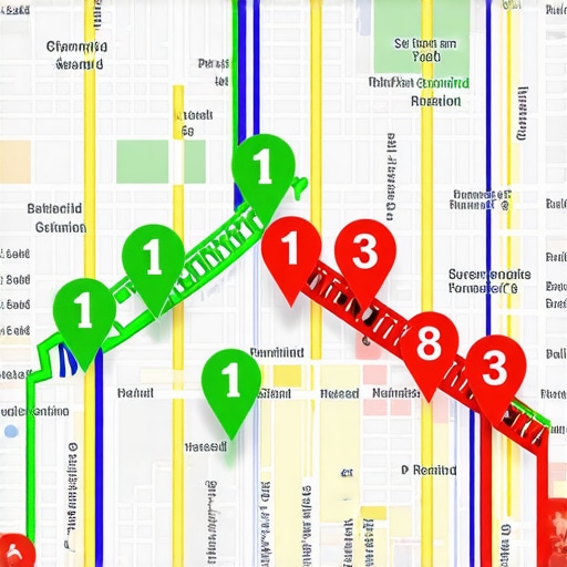 A visual representation of map ranking health across different city coordinates.