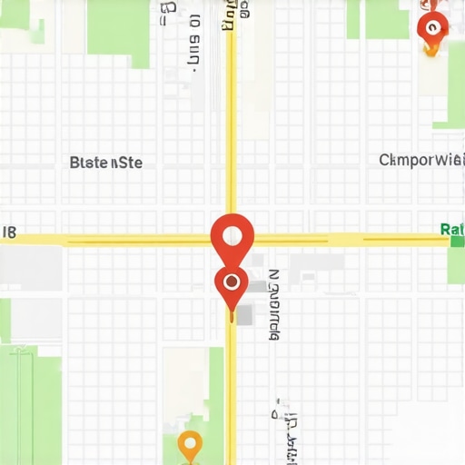 Visual representation of a local SEO heatmap tool showing search rankings across a city grid.
