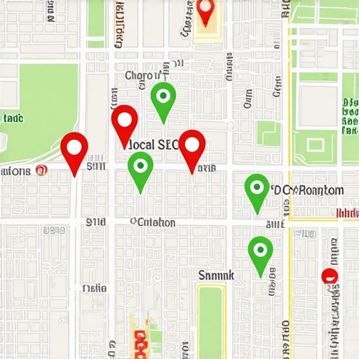 A visualization of local map ranking health using a grid tracking tool.