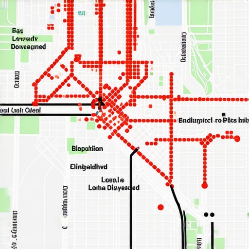 A visual representation of local search rankings using a grid-based heatmap tool for map optimization.