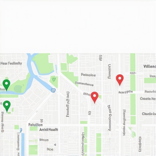 A visualization of map health using a rank tracking grid over a city map