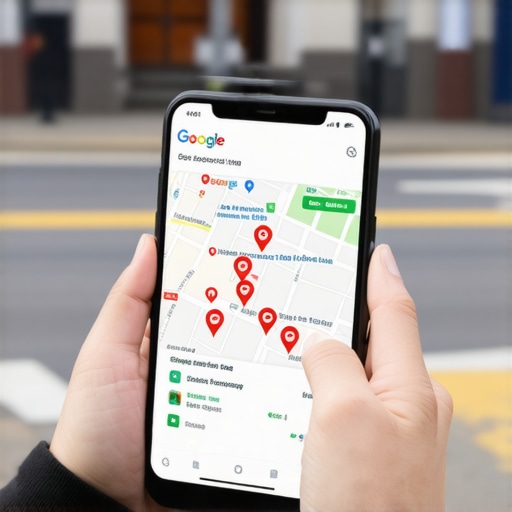 A smartphone displaying Google Maps local search results and the map pack.