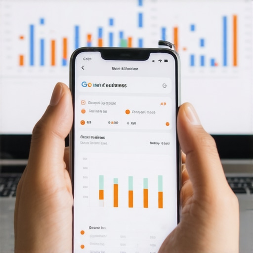 A digital dashboard displaying local search ranking improvements and map health metrics.