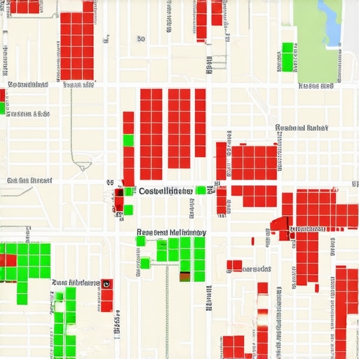 A visualization of search ranking proximity for a local business listing