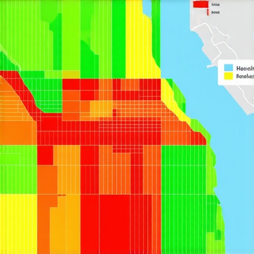 Local SEO Ranking Heatmap Audit A digital heatmap showing geographic ranking fluctuations for local SEO