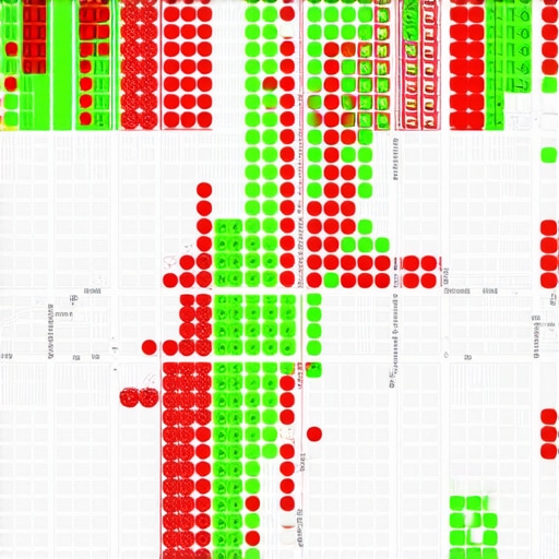 A proximity heatmap showing map ranking strength across different city zip codes.