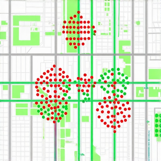 Local Search Grid Ranking Visualization A visual representation of how a local business ranks across different points in a city using a search grid tool.