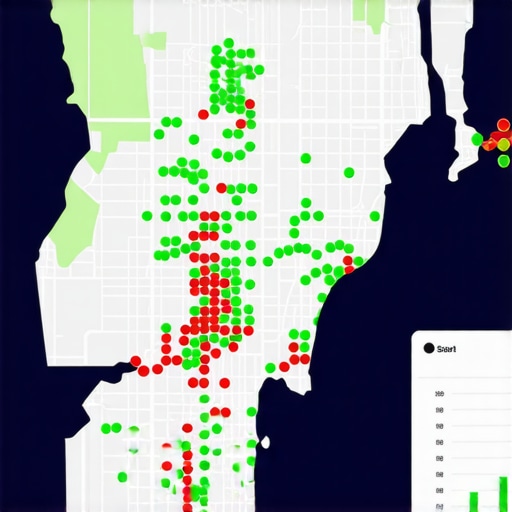 A digital dashboard displaying a local SEO ranking grid for map health monitoring.
