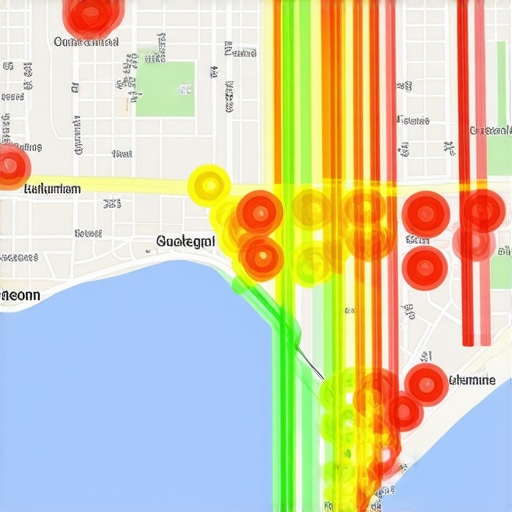 A map showing how local ranking visibility changes based on searcher proximity.