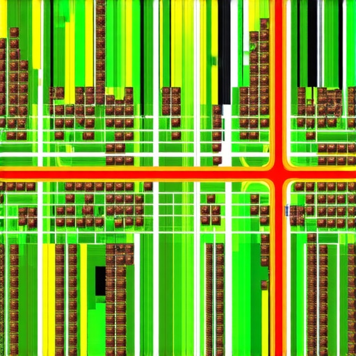 A visual representation of local search rankings across a city map using a color-coded heat map.