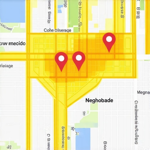 A visual representation of how concentrated service areas improve local map visibility.