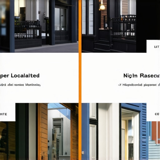 Comparison of a generic business listing and a hyper-localized Google profile to show proximity ranking factors.