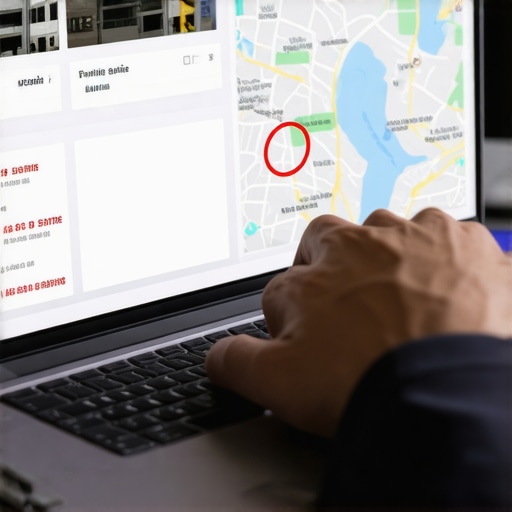 Manual Map Health Audit Process A person conducting a manual audit of Google Maps listings to identify duplicate data and ranking errors.