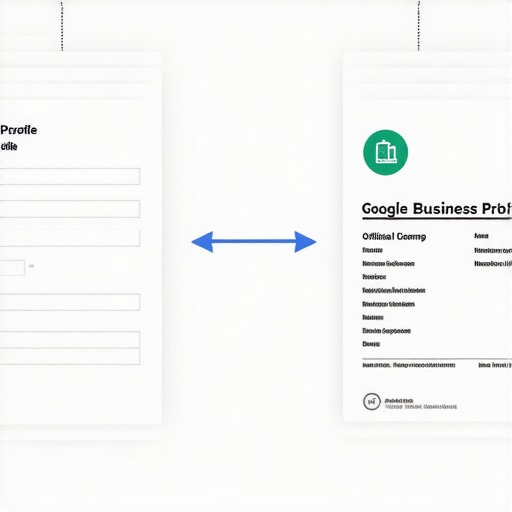 A side-by-side comparison of a business profile dashboard and official documents for verification.
