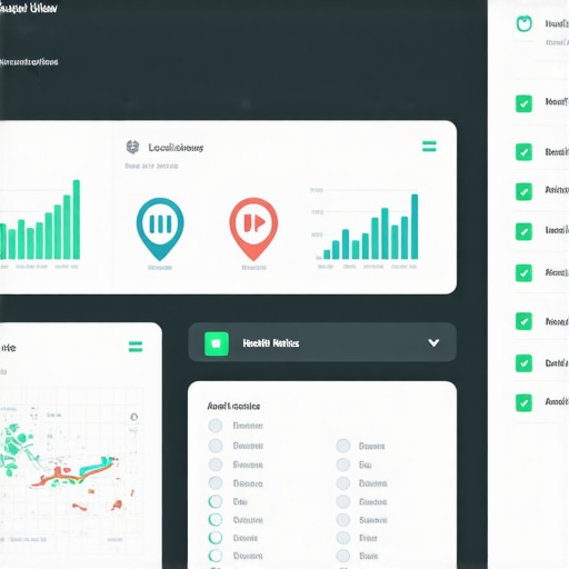 A digital dashboard showing green growth metrics for Google Business Profile health and maintenance.