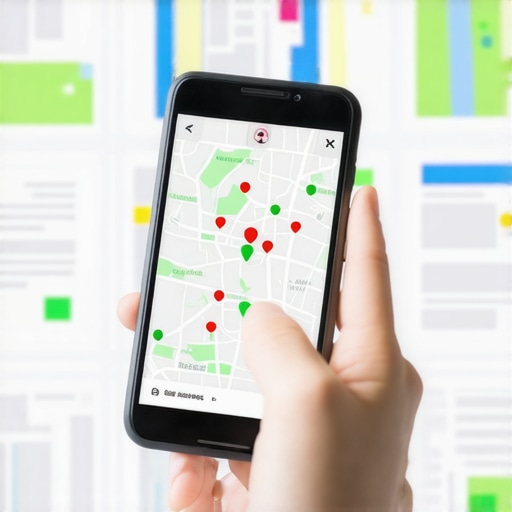 A person analyzing local SEO map ranking signals on a smartphone.