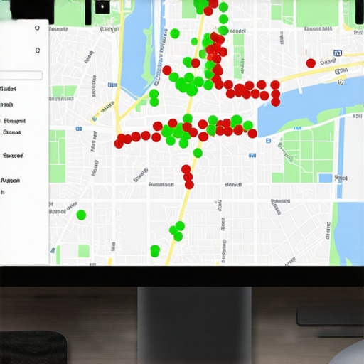 Monitoring Local Search Grid Rankings A heatmap visualization tool used to track Google Maps ranking positions across a local service area.