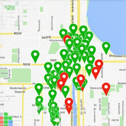 Multi-location Map Health Monitoring Dashboard A digital interface tracking local map pack rankings and profile health for several business storefronts simultaneously.