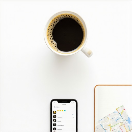 Close up of a smartphone showing a healthy Google Business Profile on a desk