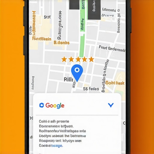A smartphone showing a perfectly optimized local business listing on Google Maps.