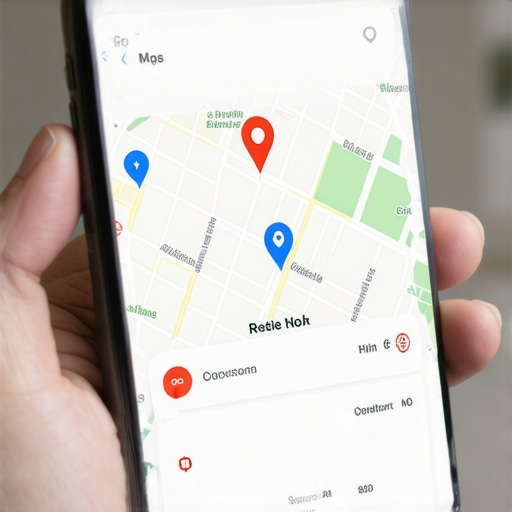 Optimizing Google Maps Profile for Mobile Conversions A smartphone showing a well-optimized Google Maps business listing with active engagement buttons.