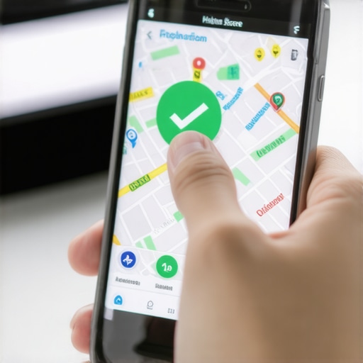 Optimizing Map Health for Local Business Success A person checking their business ranking on Google Maps with a green health indicator.