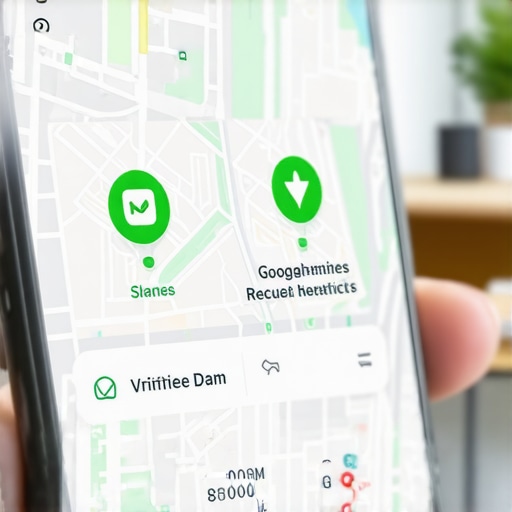 Optimizing a Local Business Profile on Maps A smartphone screen showing an optimized and healthy Google Maps business profile.
