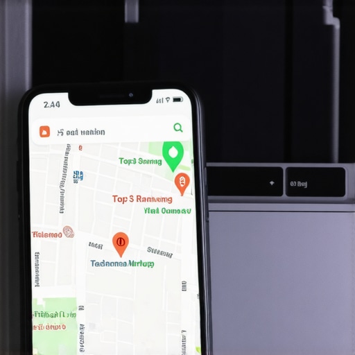 A comparison of local map rankings and technical schema markup on a laptop and phone.