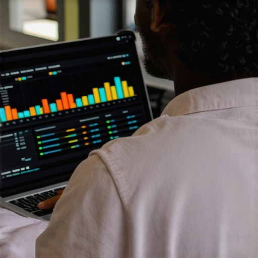 Pro tools for monitoring local map health Person analyzing a local SEO heatmap and ranking data on a laptop screen