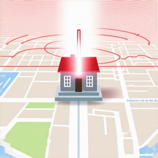 A digital map showing how a local business can rank outside its immediate neighborhood using authority signals.