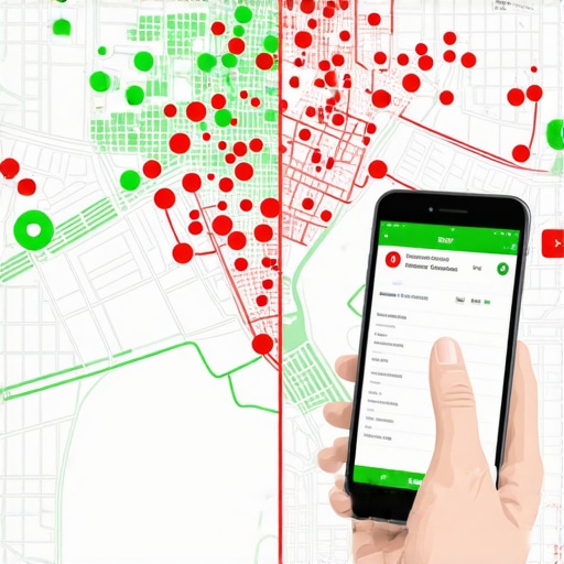 Real-Time Local Ranking Monitoring and Verification A professional dashboard showing local SEO ranking heatmaps and a verified business profile on a mobile device.