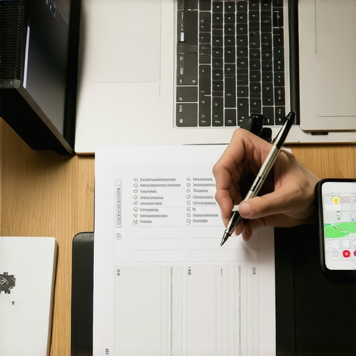 A business owner performing a local map health audit using a checklist.