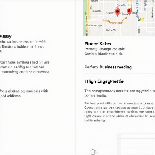 Comparison of clean business data and inconsistent local citations for map SEO