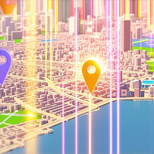 A conceptual illustration of digital location data connecting a website to a physical map pin for local SEO.