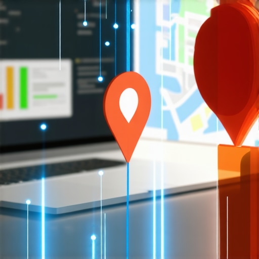 Illustration showing how website performance and authority data feed into Google Maps ranking success.