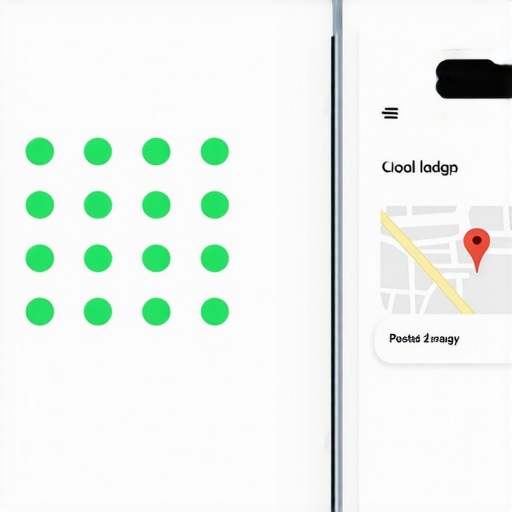 A local search ranking grid and recent Google business update shown on a smartphone.