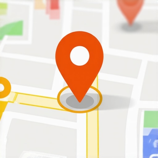 A digital map showing a business pin with glowing rings representing high user engagement and visibility.