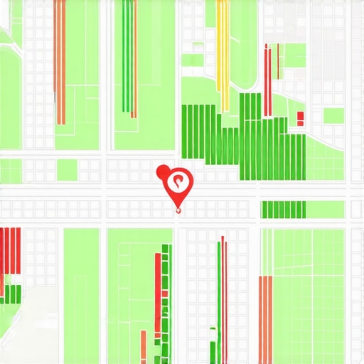 Visualizing Local Map SEO Ranking Grids A digital visualization of a local search ranking grid showing different positions across a city map.