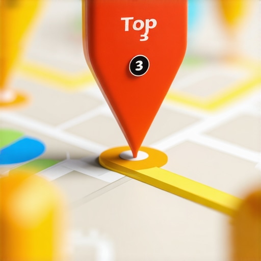 Visualizing Local Search Competition and the Map Pack A digital map showing various business rankings with one highlighted for top visibility.