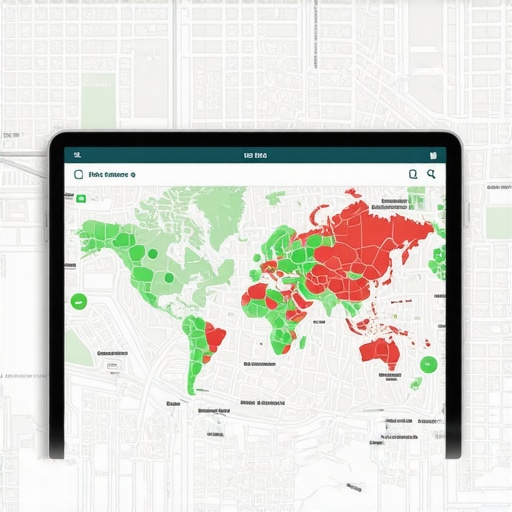 Visualizing Local Search Ranking Heatmaps A tablet showing a local SEO ranking heatmap across a metropolitan area.